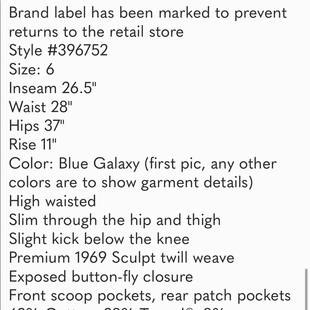 NWT Gap High Rise Crop Kick Pants 6 Blue c661 - Picture 6 of 6